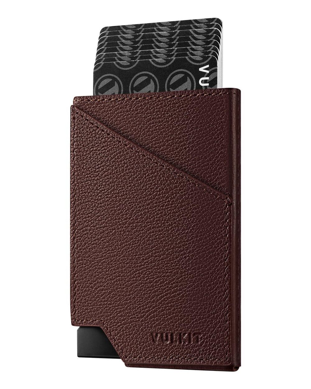 6892 Pop up Card Wallet Leather RFID Blocking Slim Aluminum Metal Bank Card